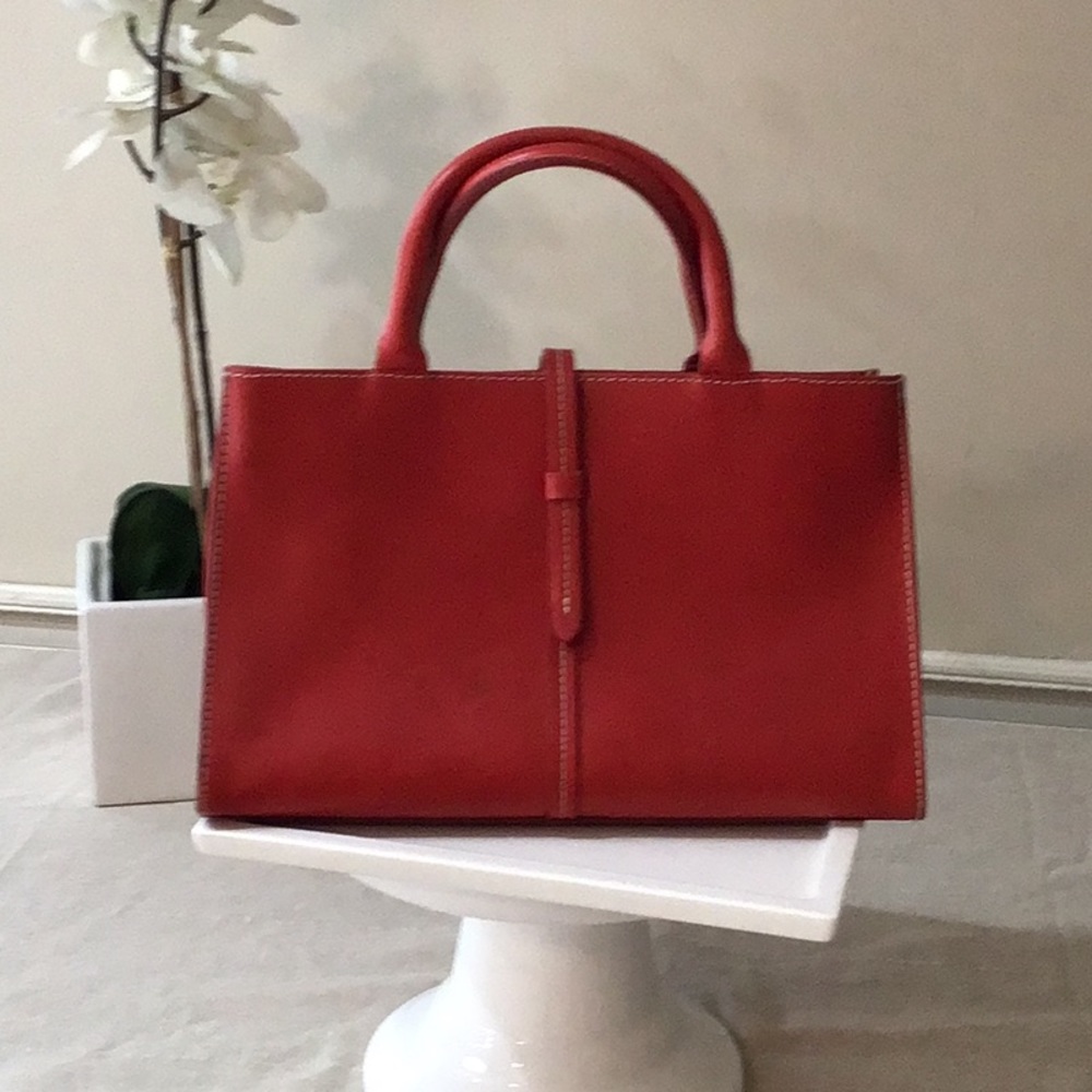♥️♥️Guia’s Red Leather Tote Bag Made in Italy